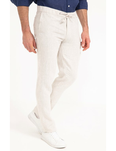 Pantalon en lin Lino avec cordon