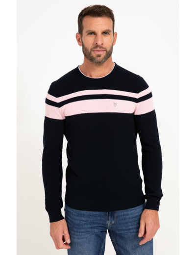 Pull col rond rayé Natural