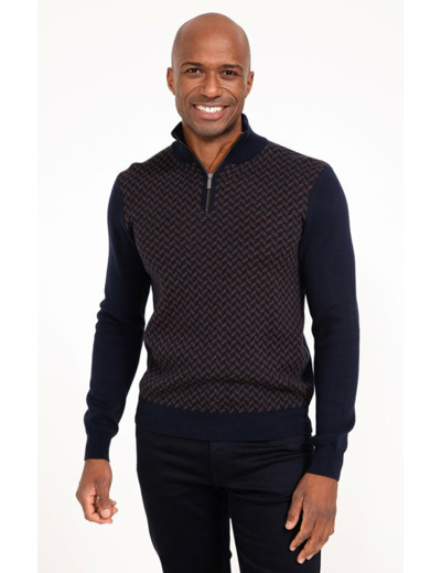 Pull col montant jacquard Fantaisie