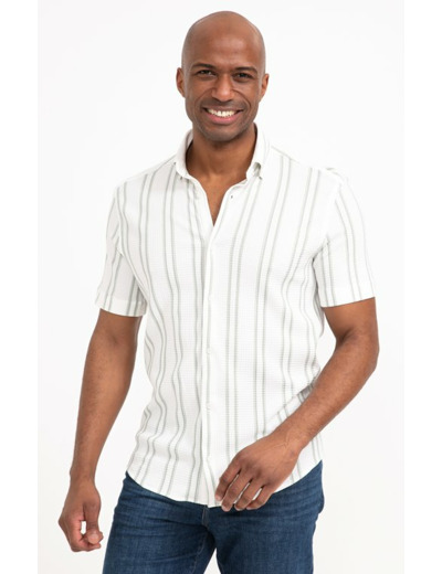 Chemise manches courtes Crepstripes
