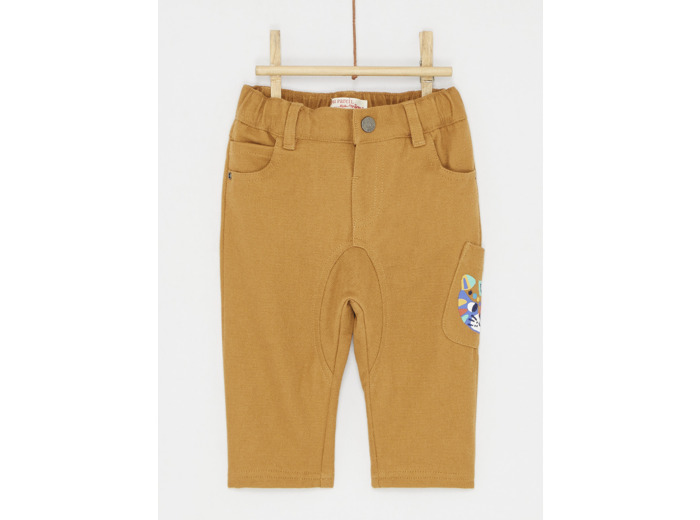 Pantalon uni ambre jaune pour bébé garçon