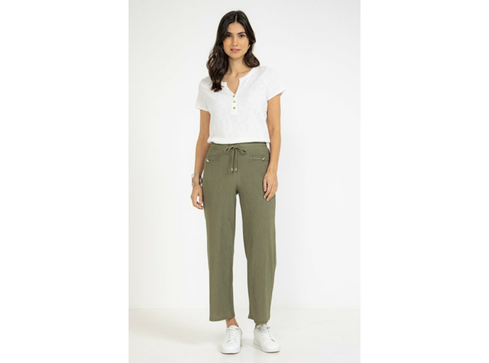 Pantalon fluide détail bijou