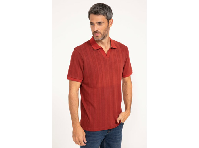 Pull col polo manches courtes Ajoure