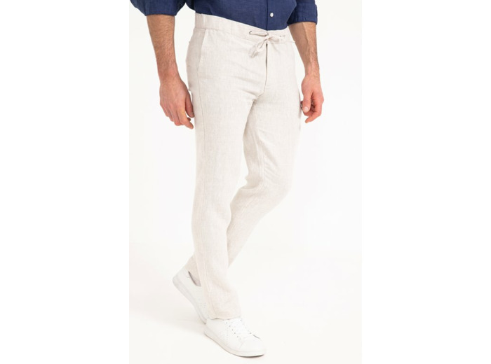 Pantalon en lin Lino avec cordon