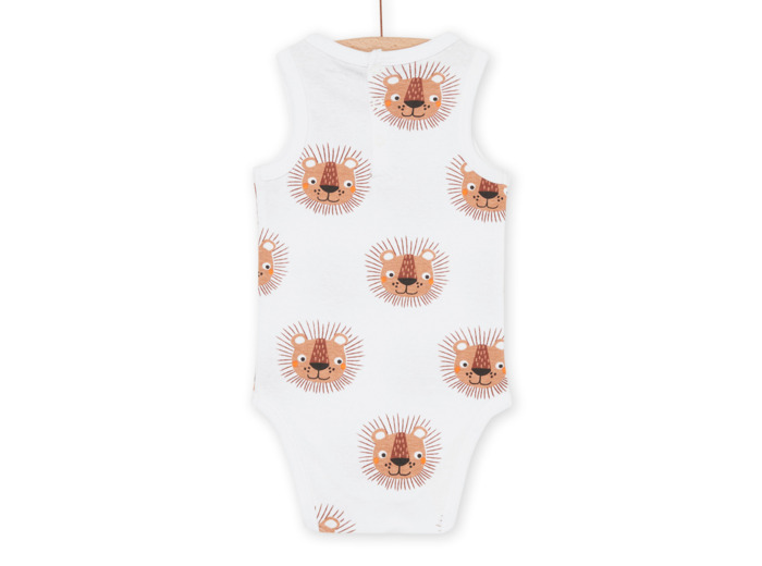 Body blanc à imprimé têtes de lion