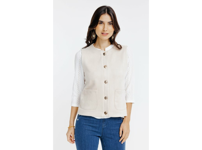 Gilet sans manches en suédine