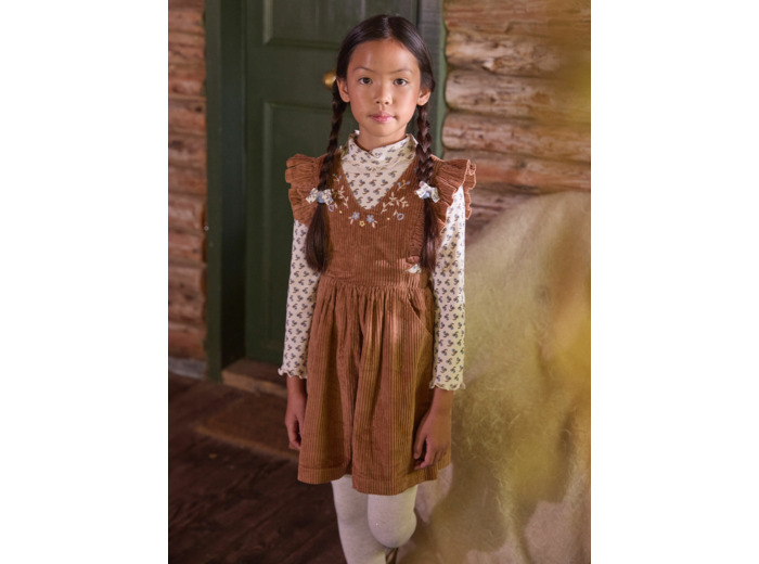 Robe chasuble marron en velours