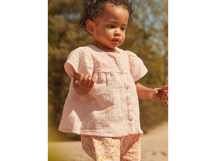 Blouse nude en double gaze de coton