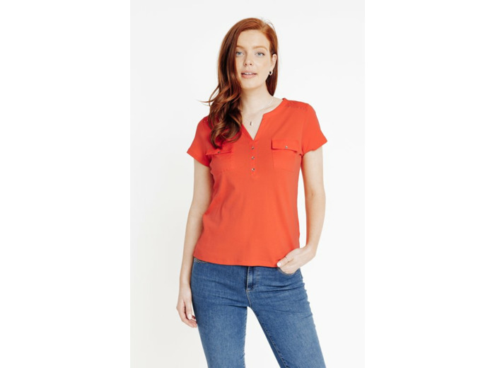 Tee-shirt col mao manches courtes