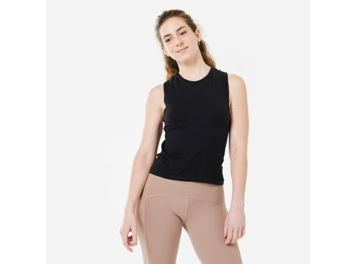 DEBARDEUR YOGA DYNAMIQUE SANS COUTURE NOIR