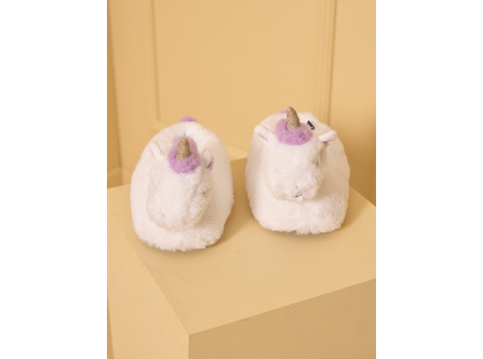 Chausson en fourrure synthétique écru