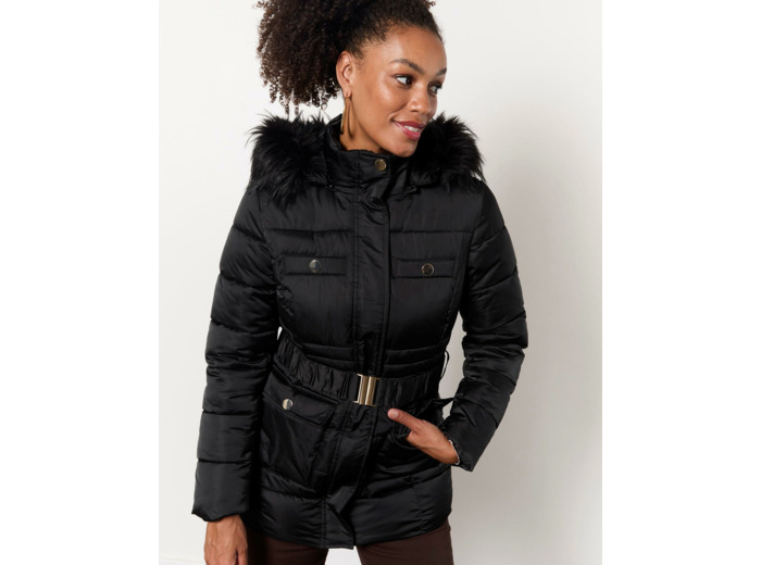 Doudoune mi-longue unie NOIR Femme