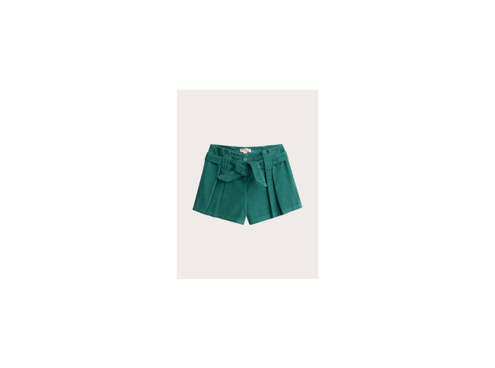 Short bleu vert en velour cotelé pour fille