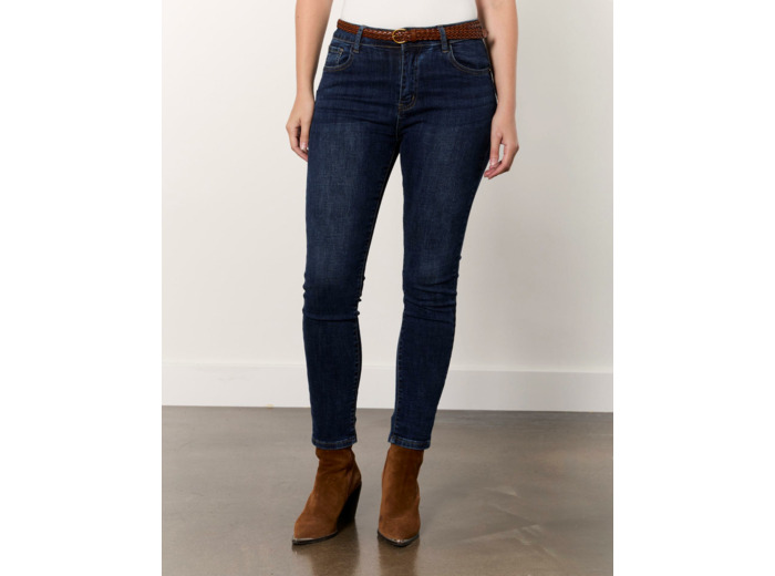 Jean long slim MARINE Femme