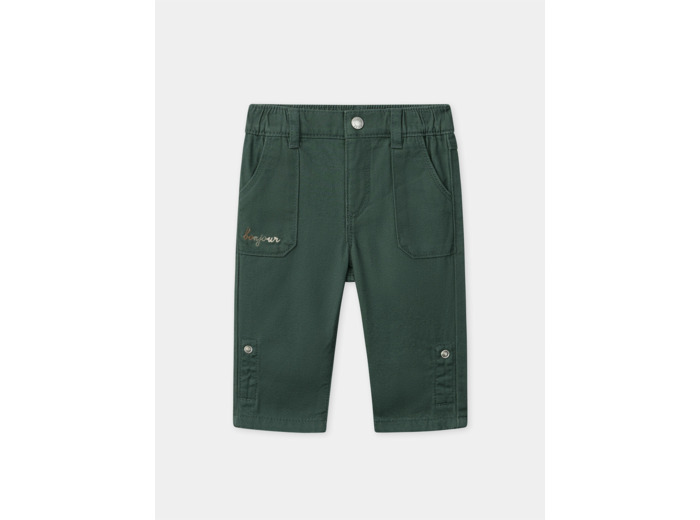 Pantalon vert foncé retroussable Bébé Garçon