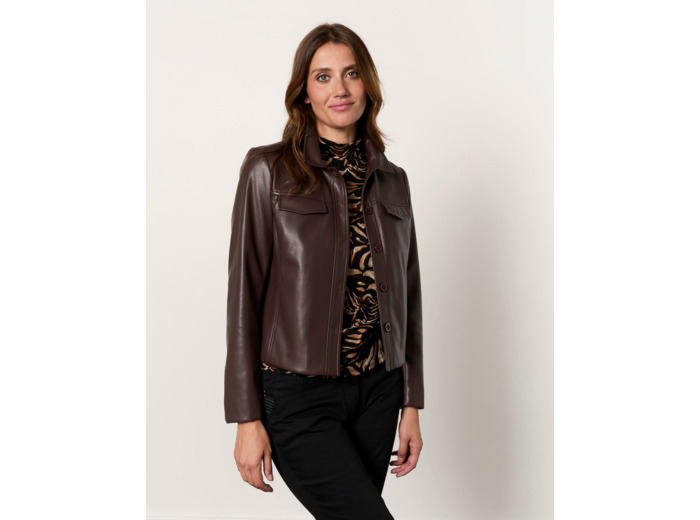 Veste courte unie MARRON Femme