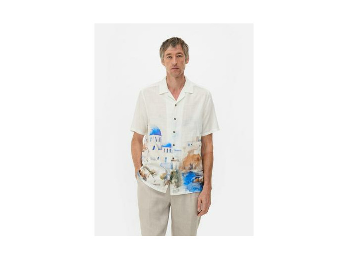 Chemise à motif effet aquarelle