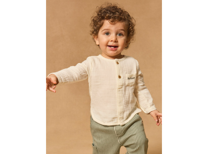 Chemise brodée dinosaure