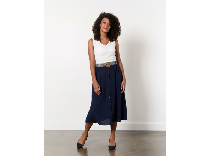 Jupe longue unie MARINE