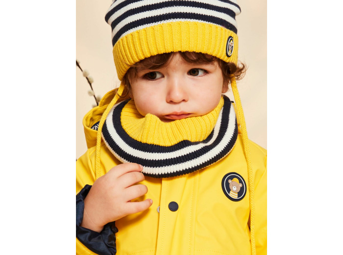 Snood en tricot bleu marine à rayures