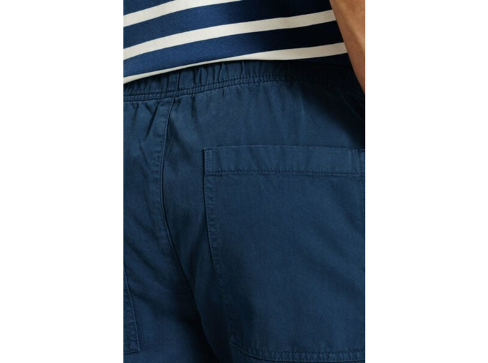 Pantalon straight taille élastiquée - Bleu foncé