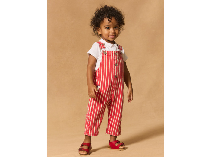 Salopette longue rayée