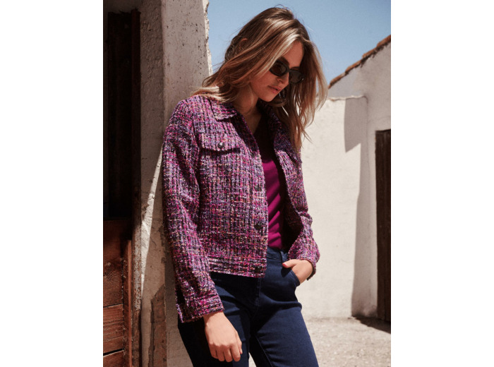 Veste mi-longue unie VIOLET Femme