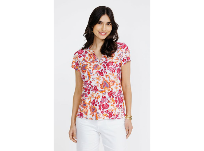 Tee-shirt manches courtes col mao