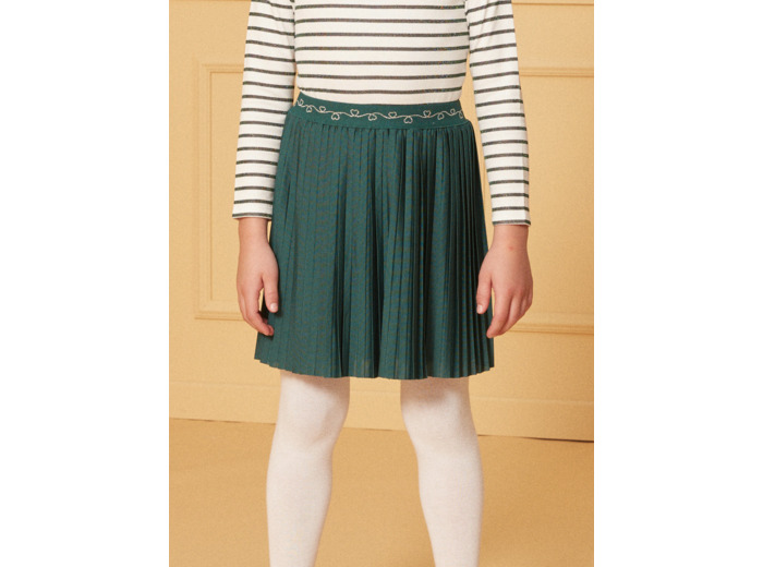 Jupe plissée verte