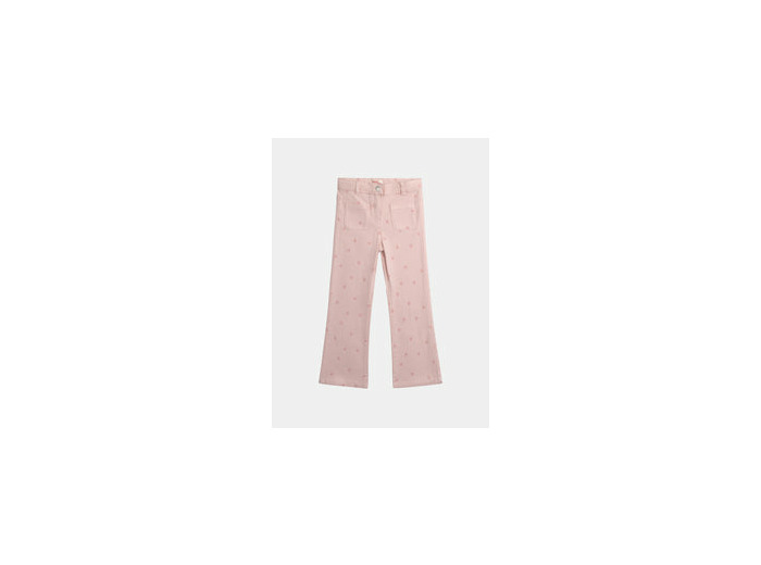Pantalon rose imprimé cœur pour fille
