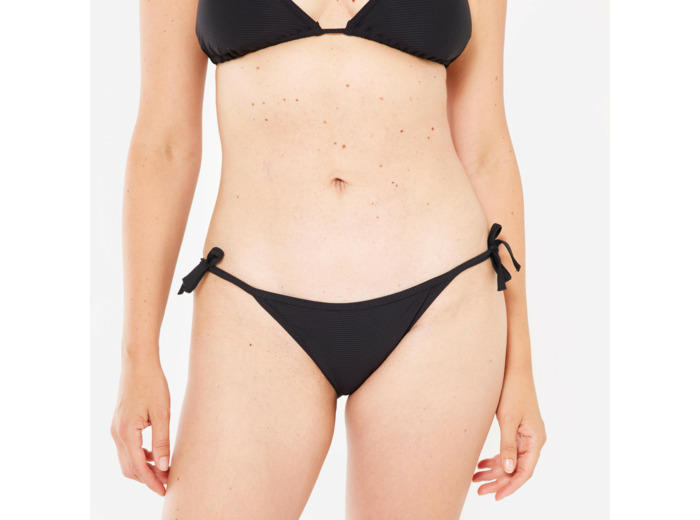 Bas de maillot de bain texturé culotte nouée Femme - SOFY noir