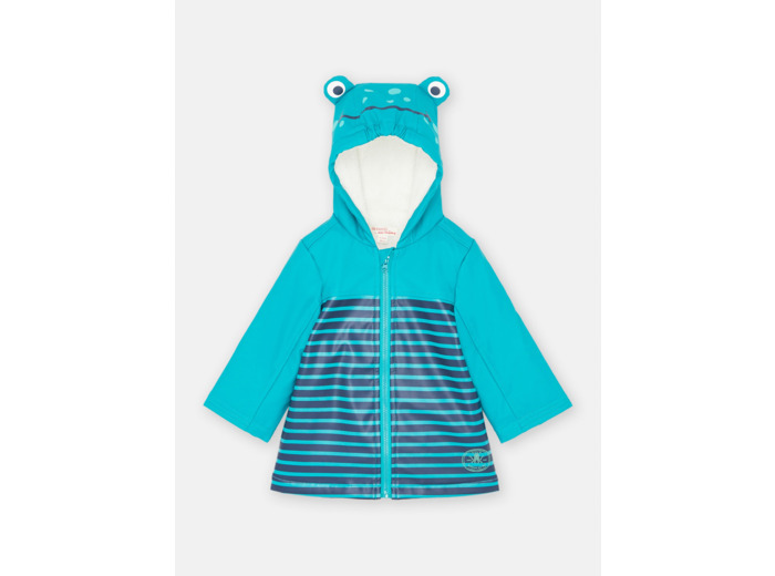 Imperméable bleu à imprimé à rayures bébé garçon