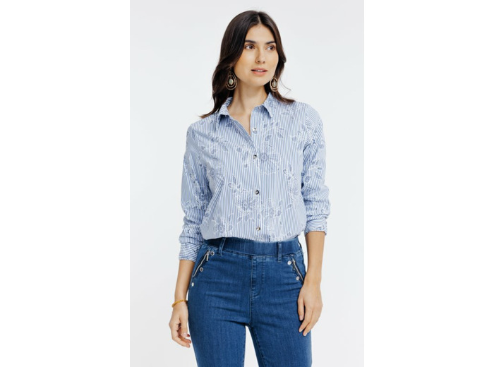 Chemise rayée à imprimé en gomme