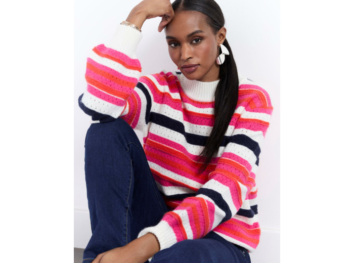 Pull épais rayé MULTICOLORE Femme