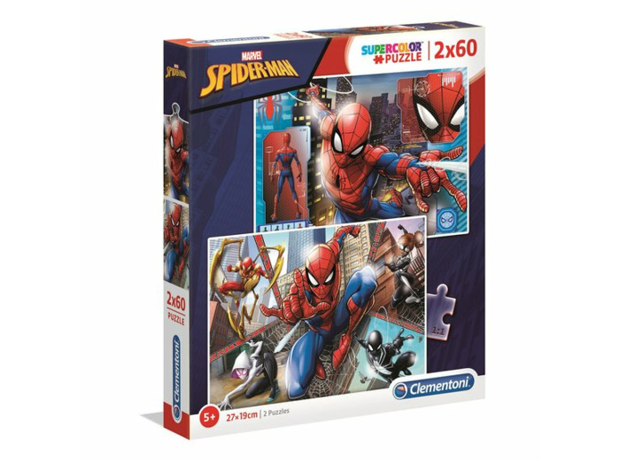 2 PUZZLES 60 PIÈCES SUPERCOLOR SPIDER-MAN