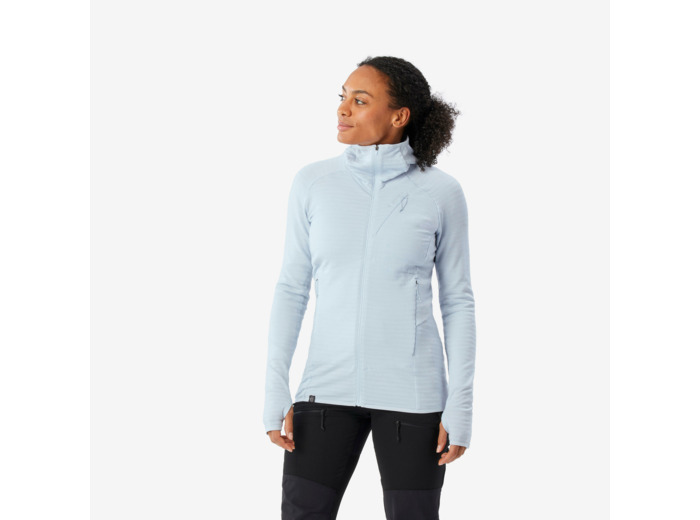 Pull technique à capuche en laine mérinos femme - ALPINISM
