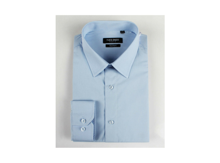 Chemise Bleu Ciel manche longue coupe droite