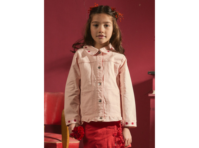 Veste en jean rose
