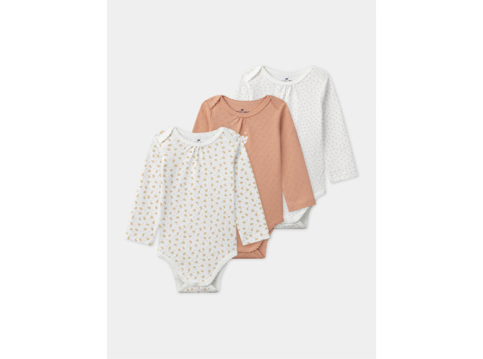 Lot de 3 bodies imprimé ou uni Bébé Fille