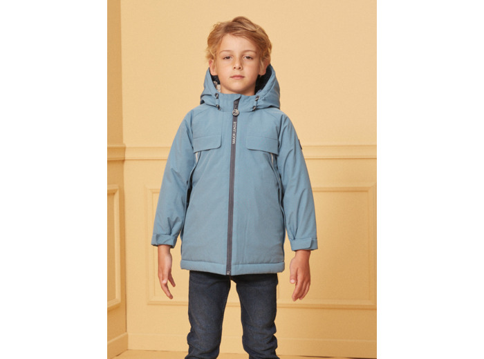 Parka Bleue à capuche mi-saison