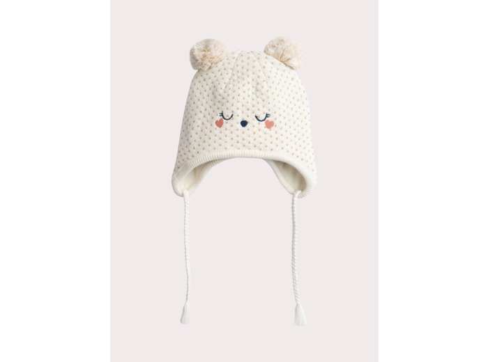 Bonnet à motif cœur pour bébé fille