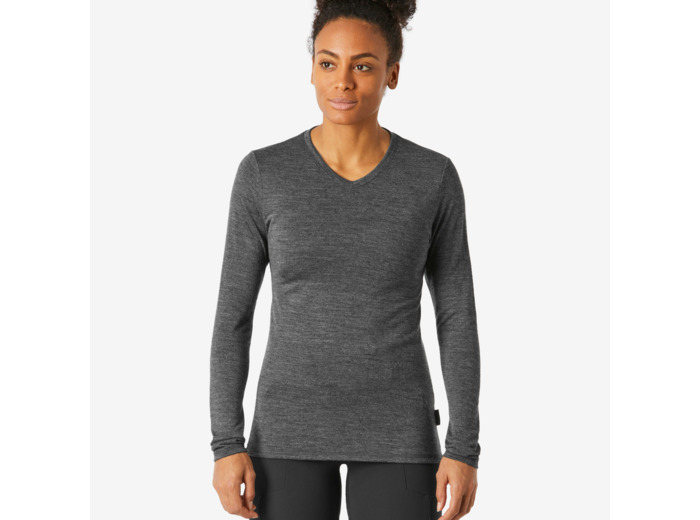 T-shirt laine mérinos de trek & voyage - femme - travel 500