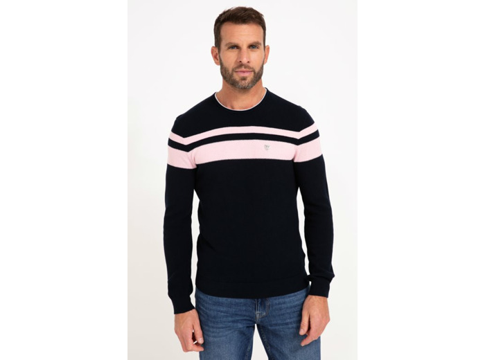 Pull col rond rayé Natural