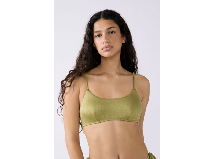 Brassière haut de maillot à nouer pailleté,Brassière haut de maillot à nouer pailleté;${refinementColor}