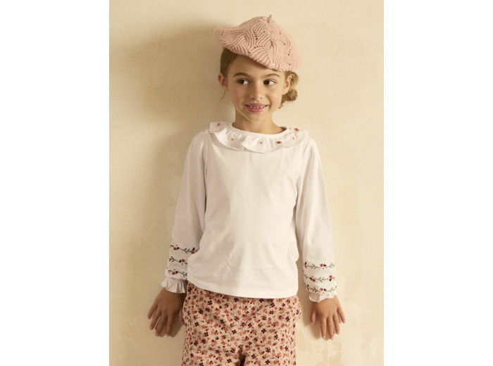 T-shirt écru brodé