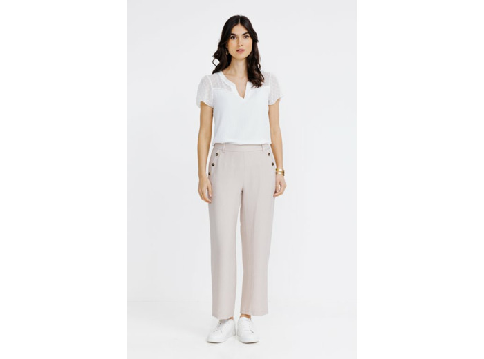 Pantalon très large fluide à pont