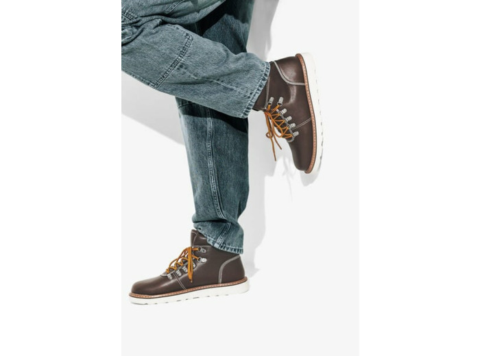 Boots montantes à lacets - Marron