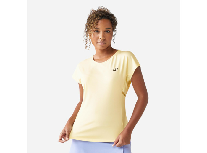 T-shirt tennis col rond dry femme - TTS DRY F Jaune