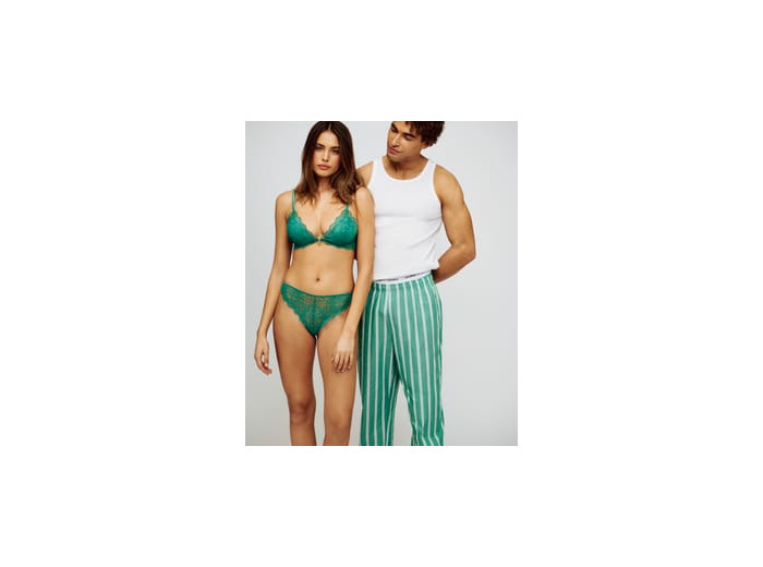 Pantalon en coton à rayures