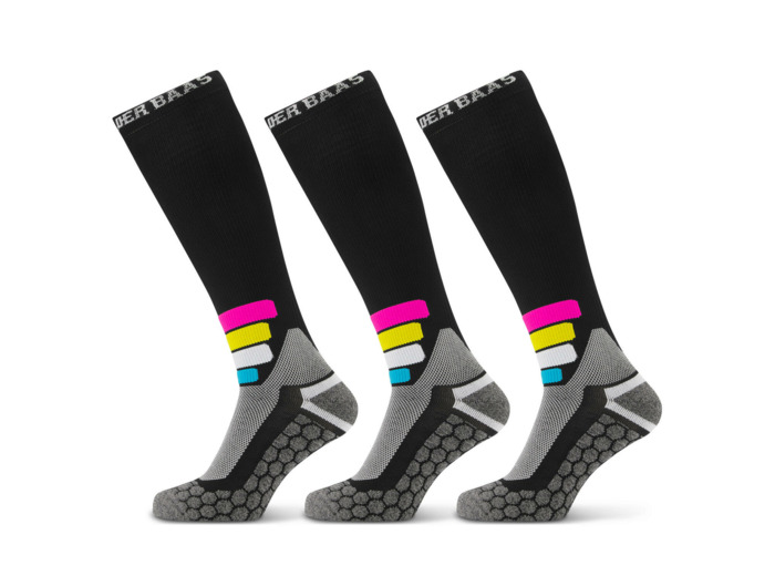 Chaussettes de ski Poederbaas Compression Technical Pro Merino 3-pack Noir